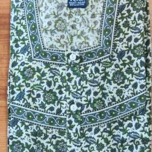Arjey's Loose Fit Nighty Long Maxi Sleepwear Nightgown with Pockets for Women's or Ladies with Printed Super Soft Comfortable Design - Green