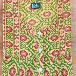 Arjey's Loose Fit Nighty Long Maxi Sleepwear Nightgown with Pockets for Women's or Ladies with Printed Super Soft Comfortable Design - Parrot Green