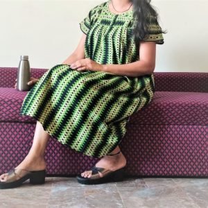 Arjey's Women Wear Cotton Nighty Sleepwear Nightdress Short Maxi Free Size Nighties Green & Black