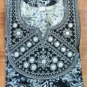 Arjey's Loose Fit Nighty Long Maxi Sleepwear Nightgown with Pockets for Women's or Ladies with Printed Super Soft Comfortable Design - Grey