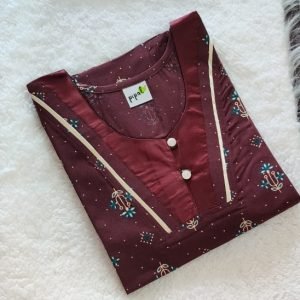 Arjey's Women Wear Cotton Nighty Sleepwear Nightdress Long Maxi Free Size Nighties Maroon