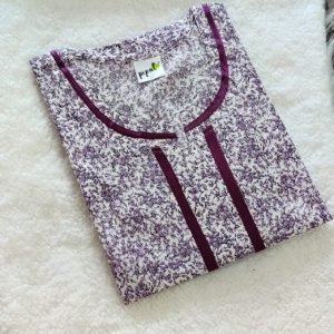 Arjey's Women Wear Cotton Nighty Sleepwear Nightdress Long Maxi Free Size Nighties Purple