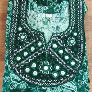 Arjey's Loose Fit Nighty Long Maxi Sleepwear Nightgown with Pockets for Women's or Ladies with Printed Super Soft Comfortable Design - Light Green