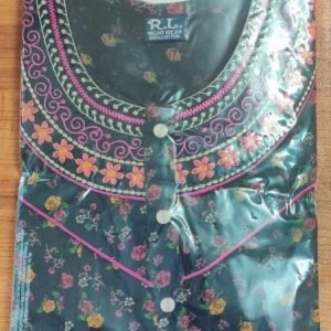 Arjey's Loose Fit Nighty Long Maxi Sleepwear Nightgown with Pockets for Women's or Ladies with Printed Super Soft Comfortable Design - Red Black