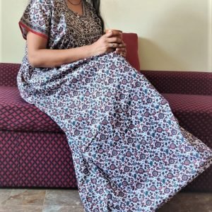 Arjey's Women Wear Cotton Nighty Sleepwear Nightdress Long Maxi Free Size Nighties Red White