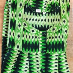 Arjey's Loose Fit Nighty Short Maxi Sleepwear Nightgown with Pocket for Women's or Ladies with Printed Super Soft Comfortable Design - Green Black